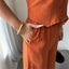 Minimally Sleeveless T-shirt Wide Leg Pants Set