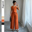 Minimally Sleeveless T-shirt Wide Leg Pants Set