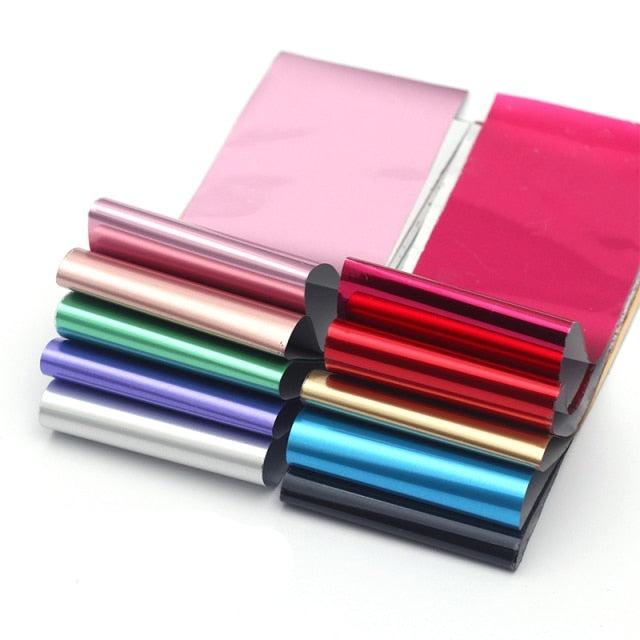 Kit de Pegatinas de Foil para Arte de Uñas Mix para Diseños Creativos