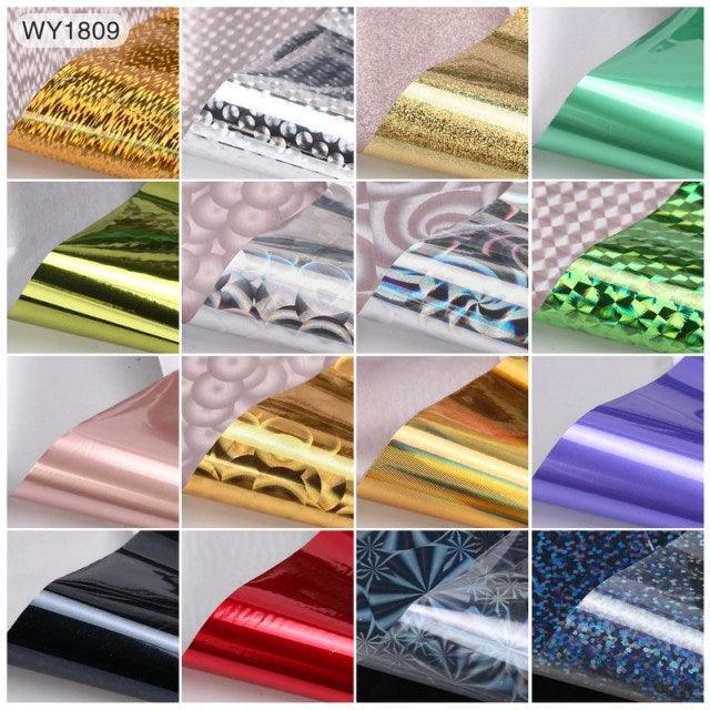 Kit de Pegatinas de Foil para Arte de Uñas Mix para Diseños Creativos