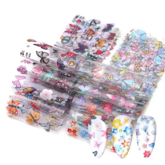 Kit de Pegatinas de Foil para Arte de Uñas Mix para Diseños Creativos