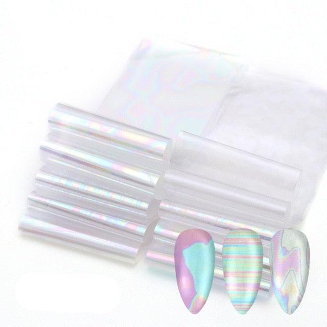 Kit de Pegatinas de Foil para Arte de Uñas Mix para Diseños Creativos