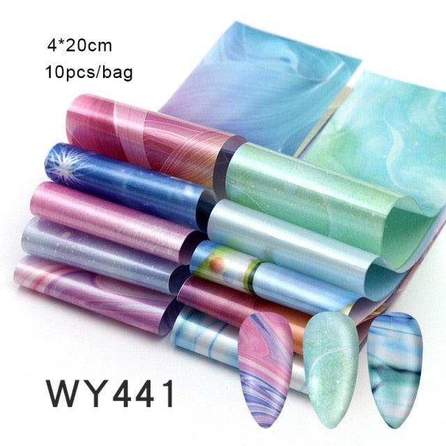 Kit de Pegatinas de Foil para Arte de Uñas Mix para Diseños Creativos