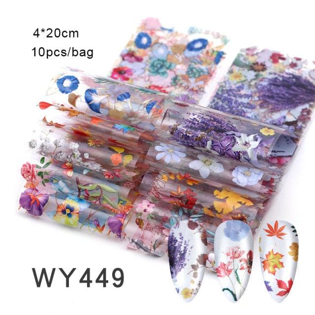 Kit de Pegatinas de Foil para Arte de Uñas Mix para Diseños Creativos