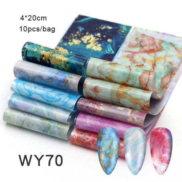 Kit de Pegatinas de Foil para Arte de Uñas Mix para Diseños Creativos