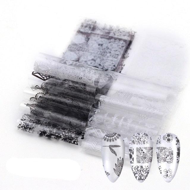 Kit de Pegatinas de Foil para Arte de Uñas Mix para Diseños Creativos