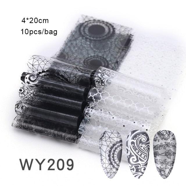 Kit de Pegatinas de Foil para Arte de Uñas Mix para Diseños Creativos