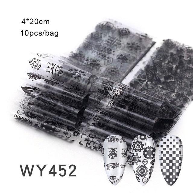 Kit de Pegatinas de Foil para Arte de Uñas Mix para Diseños Creativos