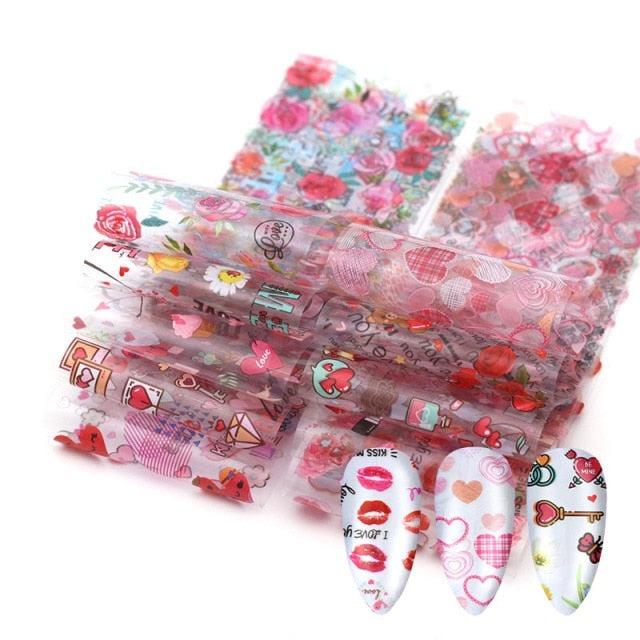 Kit de Pegatinas de Foil para Arte de Uñas Mix para Diseños Creativos