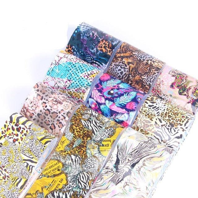 Kit de Pegatinas de Foil para Arte de Uñas Mix para Diseños Creativos