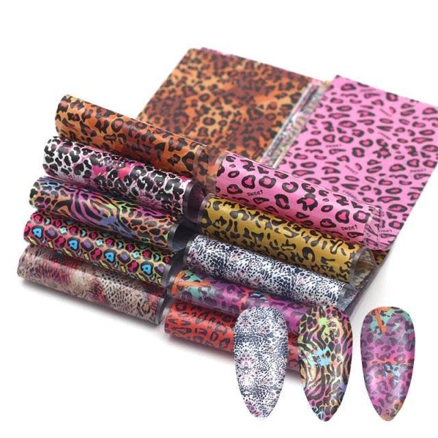 Kit de Pegatinas de Foil para Arte de Uñas Mix para Diseños Creativos
