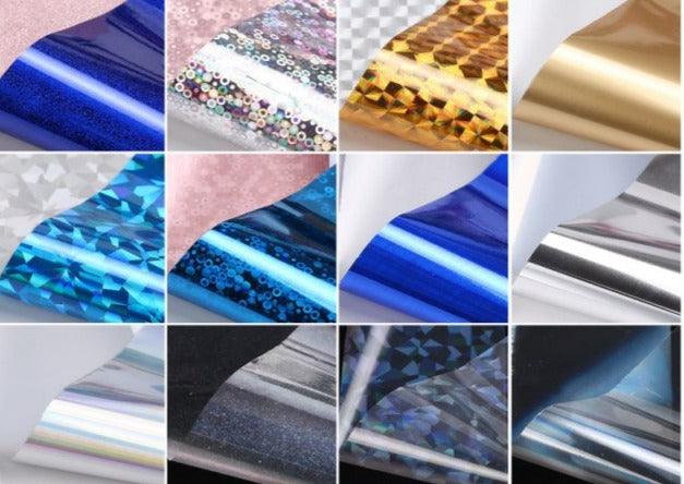 Kit de Pegatinas de Foil para Arte de Uñas Mix para Diseños Creativos