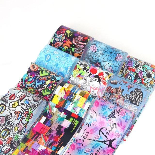 Kit de Pegatinas de Foil para Arte de Uñas Mix para Diseños Creativos