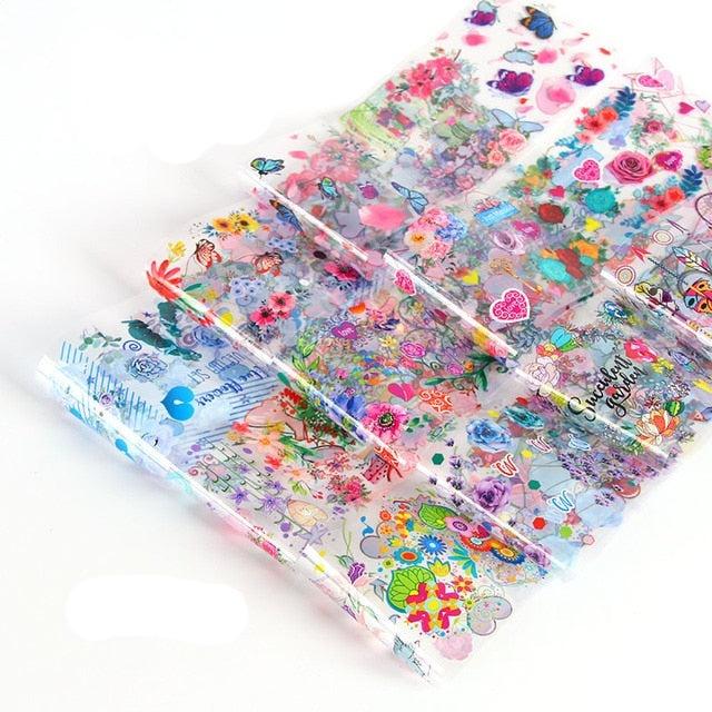 Kit de Pegatinas de Foil para Arte de Uñas Mix para Diseños Creativos