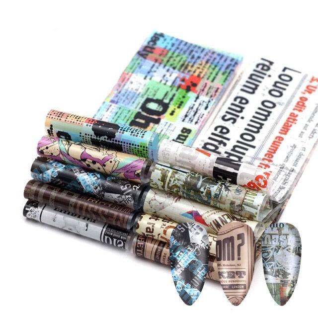 Kit de Pegatinas de Foil para Arte de Uñas Mix para Diseños Creativos