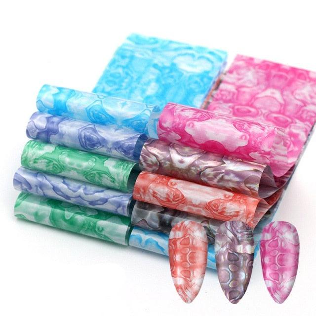 Kit de Pegatinas de Foil para Arte de Uñas Mix para Diseños Creativos