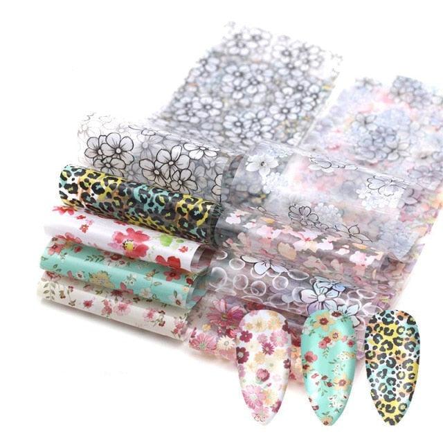 Kit de Pegatinas de Foil para Arte de Uñas Mix para Diseños Creativos