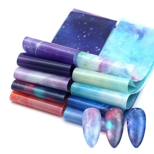 Kit de Pegatinas de Foil para Arte de Uñas Mix para Diseños Creativos