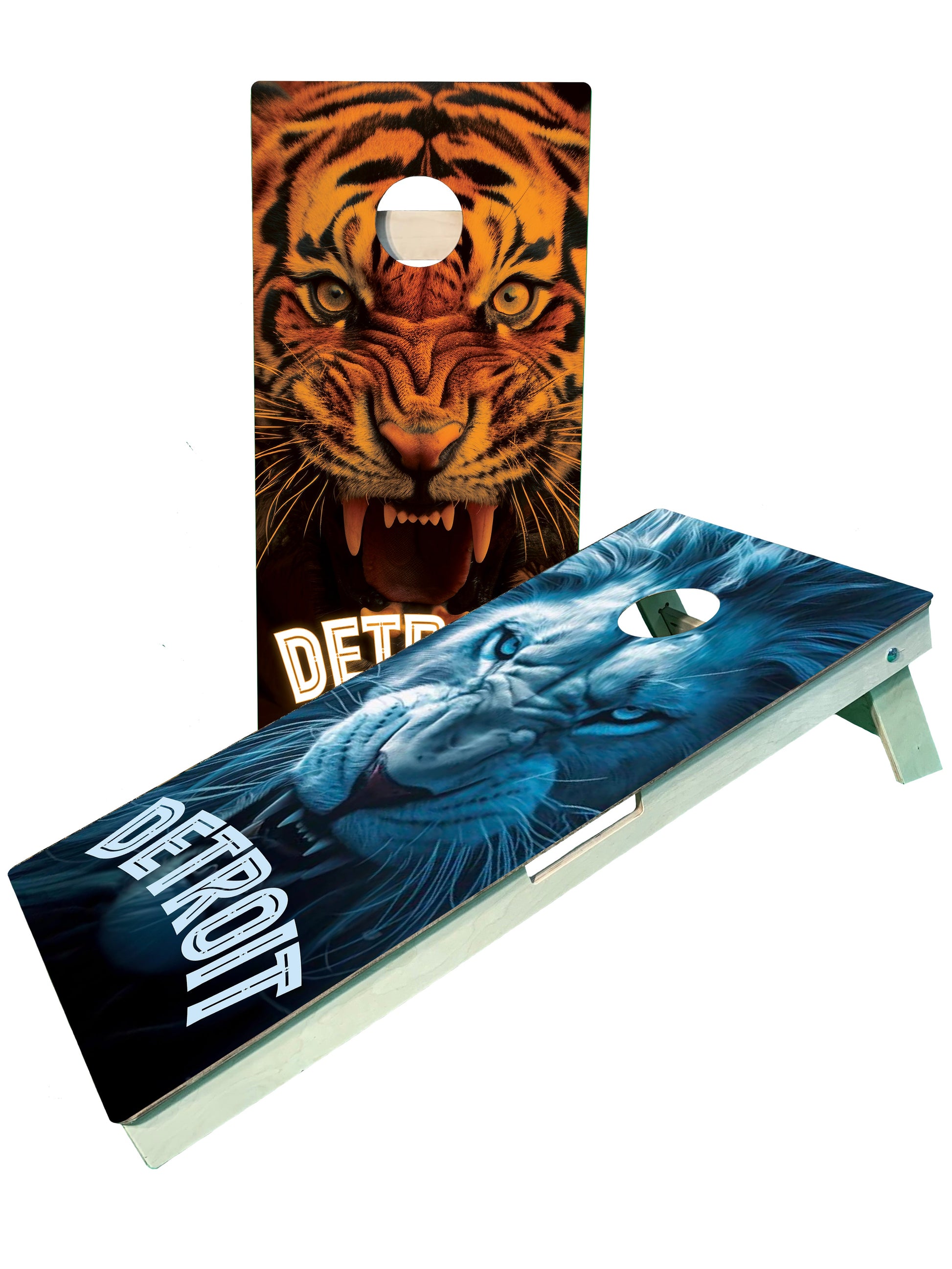 Detroit Sports Cornhole Boards - Lions & Tigers Edition - Korvel