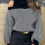Mock Neck Cold Shoulder Sweater - Korvel