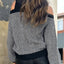 Mock Neck Cold Shoulder Sweater - Korvel