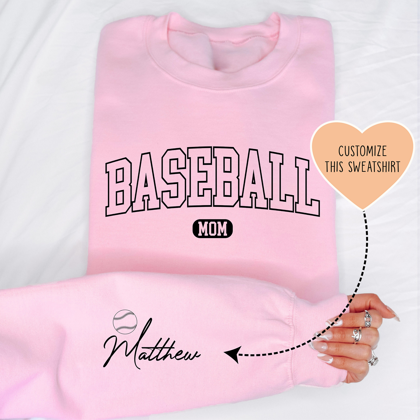 Customizable Baseball Mom Sweatshirt