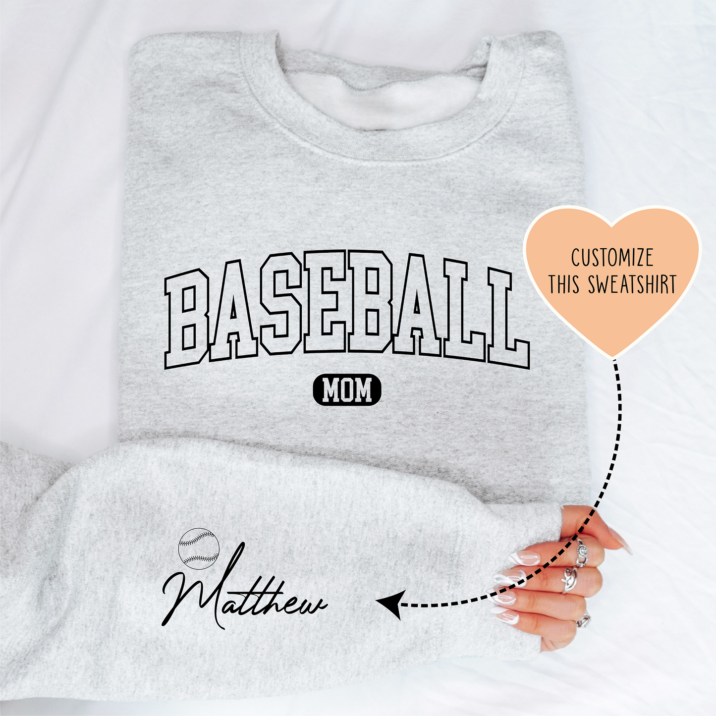 Customizable Baseball Mom Sweatshirt