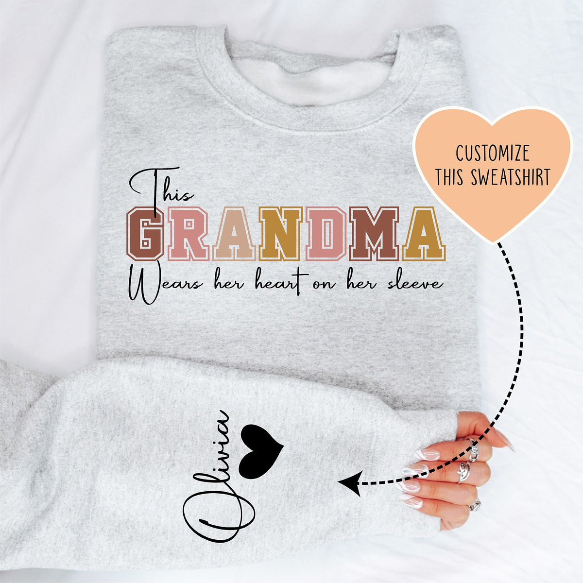 Ce Sweatshirt Personnalisé Montre Que Mamie A Un Grand Cœur