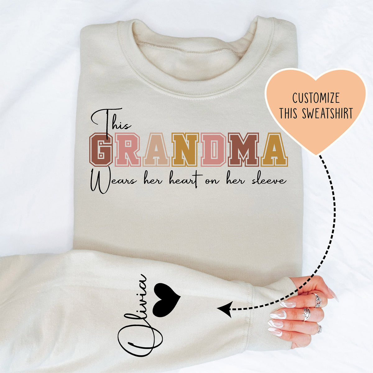 Ce Sweatshirt Personnalisé Montre Que Mamie A Un Grand Cœur