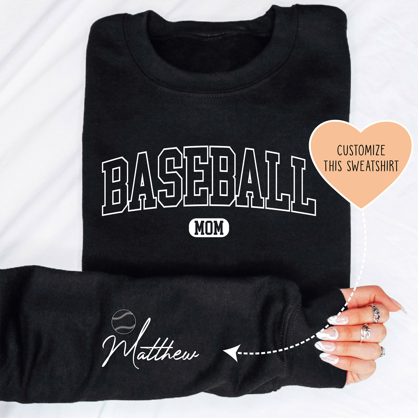 Customizable Baseball Mom Sweatshirt