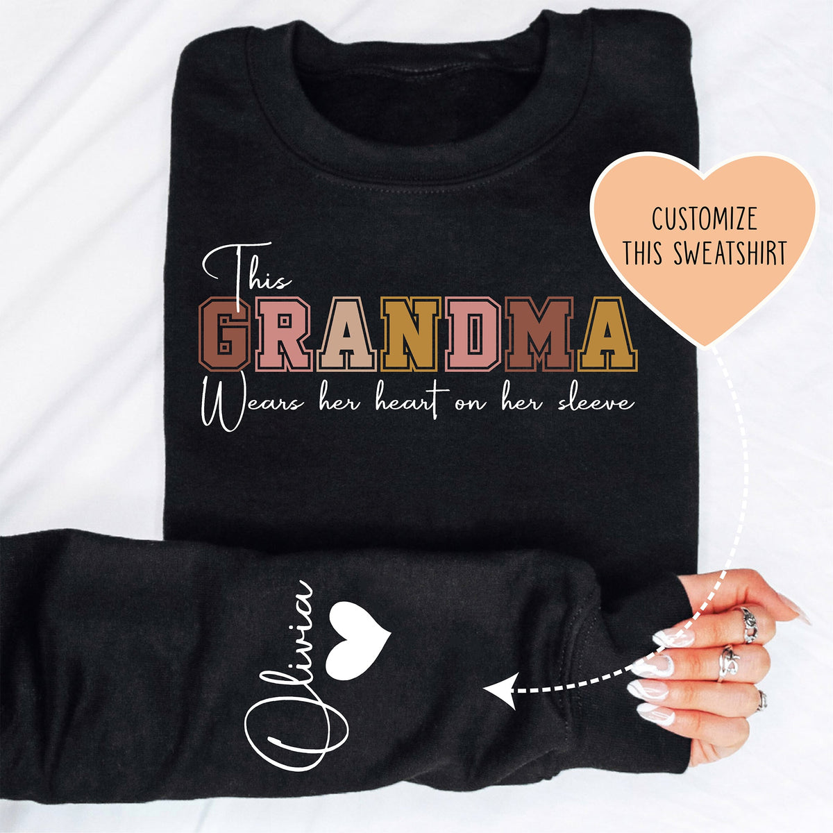 Ce Sweatshirt Personnalisé Montre Que Mamie A Un Grand Cœur