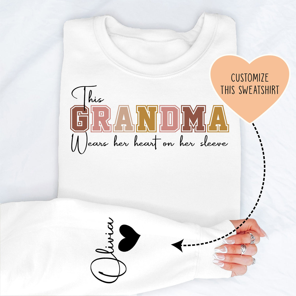 Ce Sweatshirt Personnalisé Montre Que Mamie A Un Grand Cœur