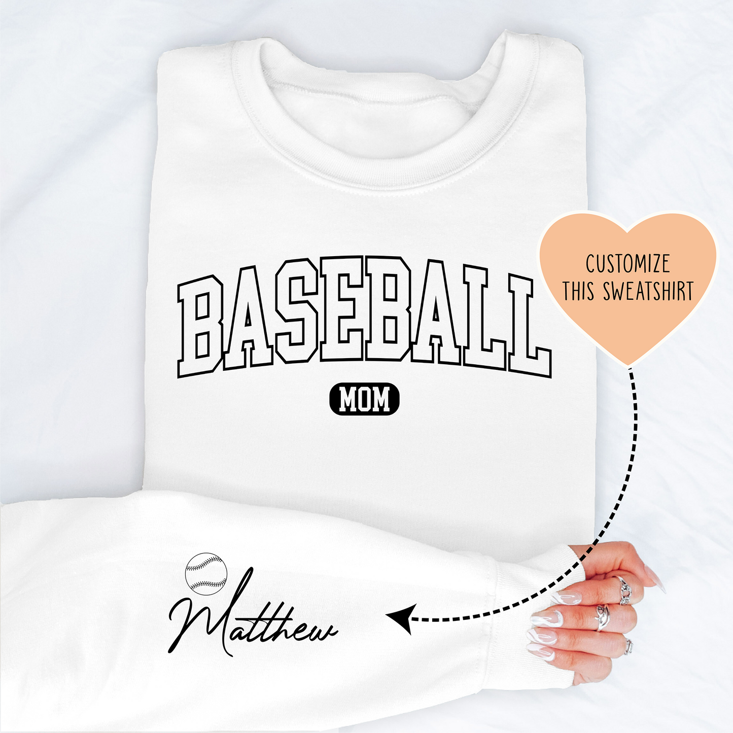 Customizable Baseball Mom Sweatshirt