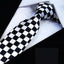 Corbata delgada moderna en blanco y negro para hombres