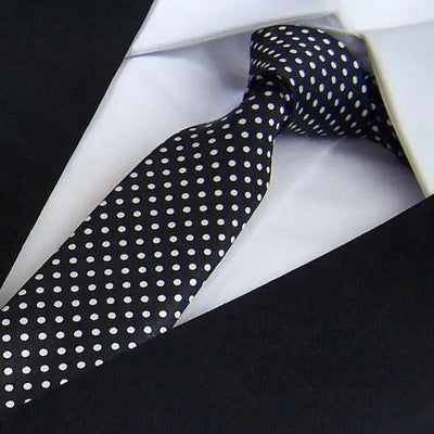 Modern Black and White Men's Skinny Necktie