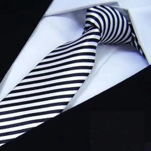 Corbata delgada moderna en blanco y negro para hombres