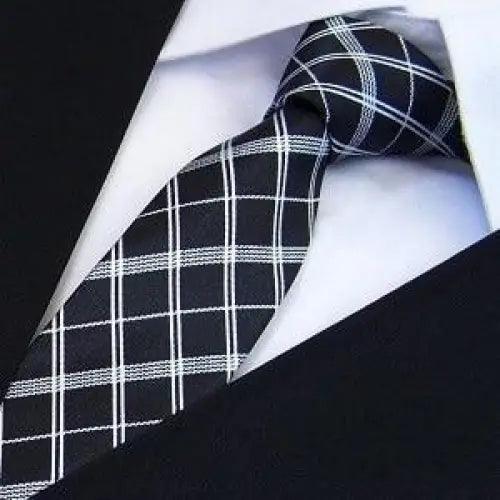 Corbata delgada moderna en blanco y negro para hombres