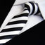 Corbata delgada moderna en blanco y negro para hombres