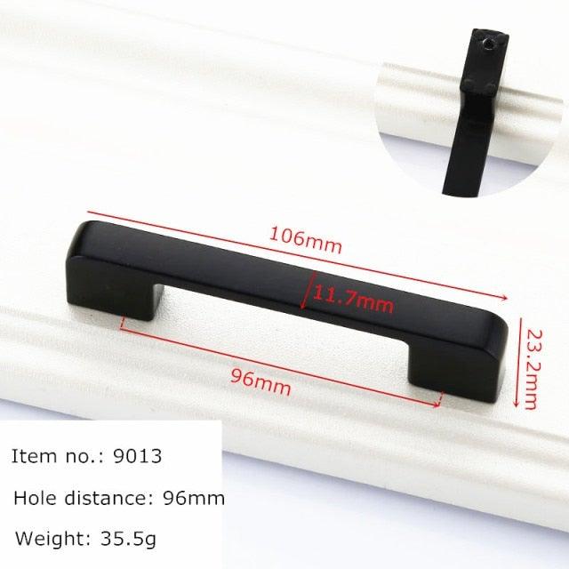 Modern Solid Aluminum Cabinet Handles - Elegant Black Design