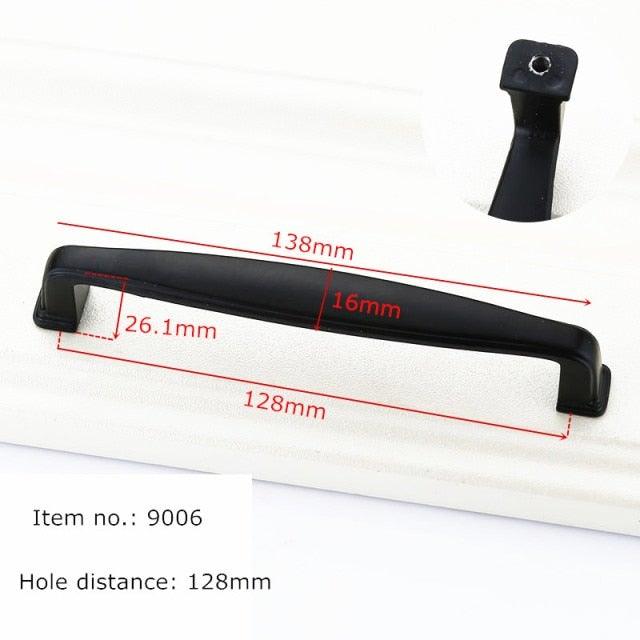 Modern Solid Aluminum Cabinet Handles - Elegant Black Design