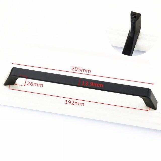 Modern Solid Aluminum Cabinet Handles - Elegant Black Design