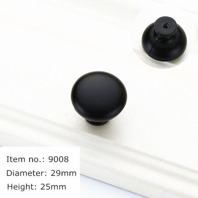 Modern Solid Aluminum Cabinet Handles - Elegant Black Design