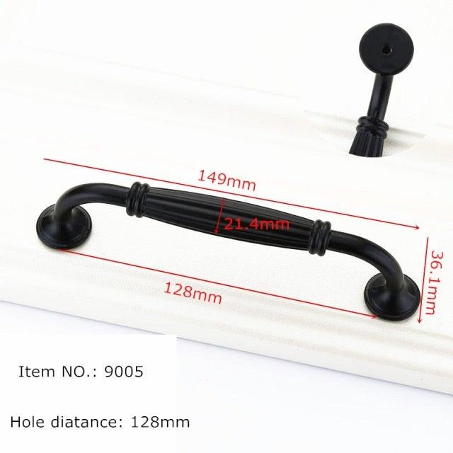 Modern Solid Aluminum Cabinet Handles - Elegant Black Design