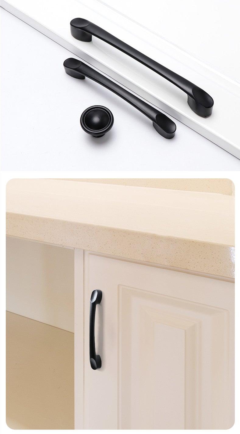 Modern Solid Aluminum Cabinet Handles - Elegant Black Design
