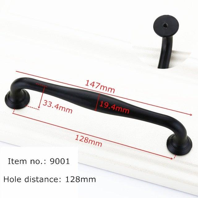 Modern Solid Aluminum Cabinet Handles - Elegant Black Design
