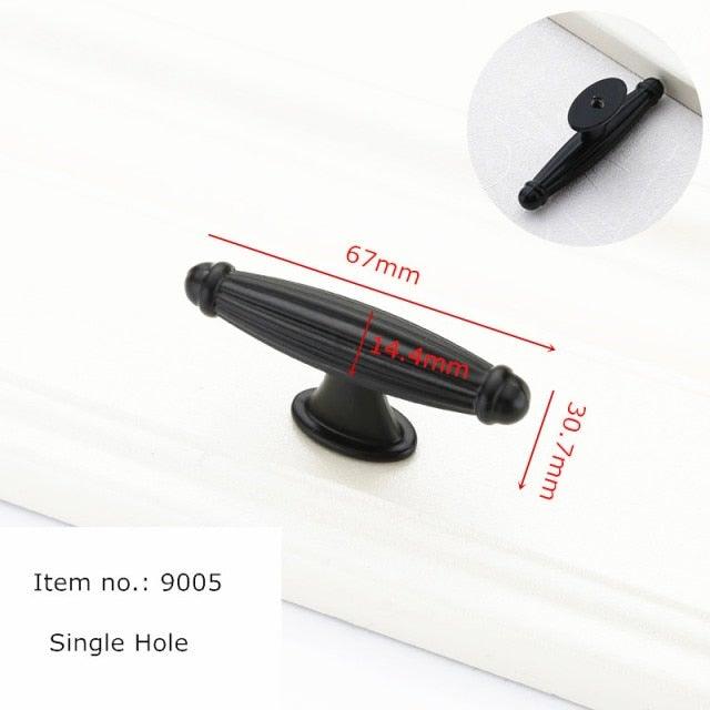 Modern Solid Aluminum Cabinet Handles - Elegant Black Design