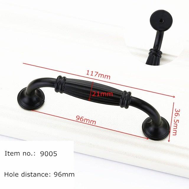 Modern Solid Aluminum Cabinet Handles - Elegant Black Design