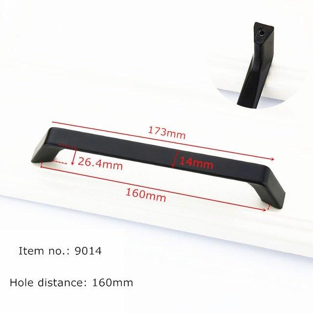 Modern Solid Aluminum Cabinet Handles - Elegant Black Design