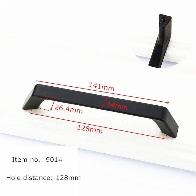 Modern Solid Aluminum Cabinet Handles - Elegant Black Design