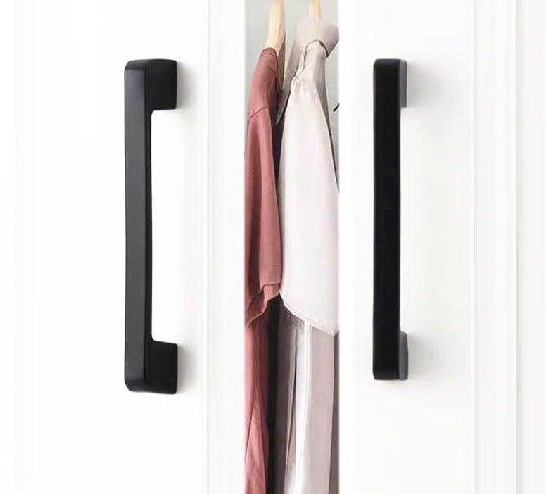 Modern Solid Aluminum Cabinet Handles - Elegant Black Design